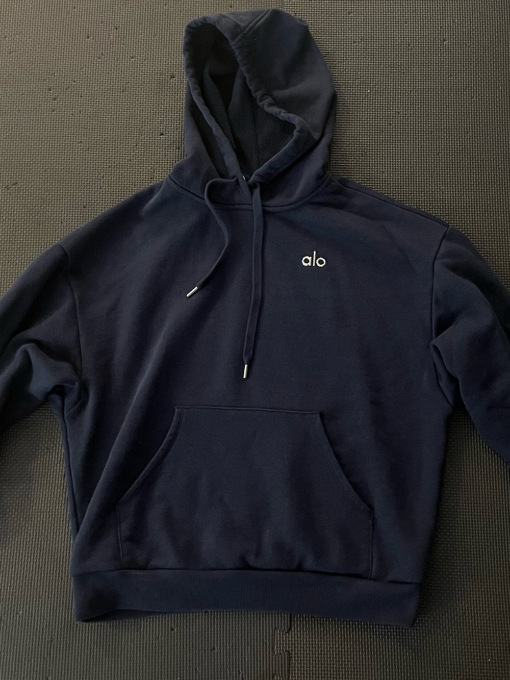 Alo Navy Accolade Pullover Hoodie and Sweatpants set